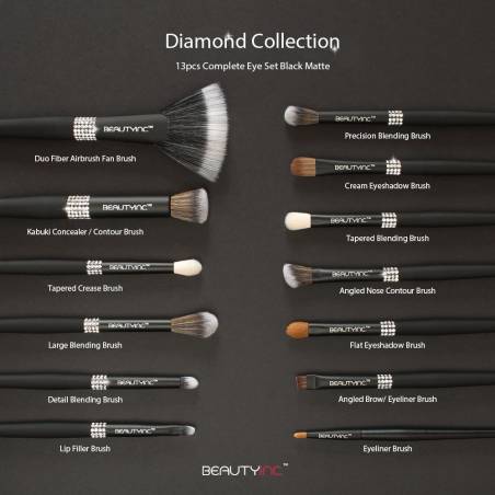 Beauty Inc. Diamond Collection 13pcs Complete Eye Set Black Matte
