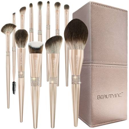 Beauty Inc. Diamond Collection 12pcs Makeup Brush Set Gold 