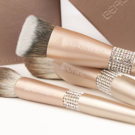 Beauty Inc. Diamond Collection 12pcs Makeup Brush Set Gold 