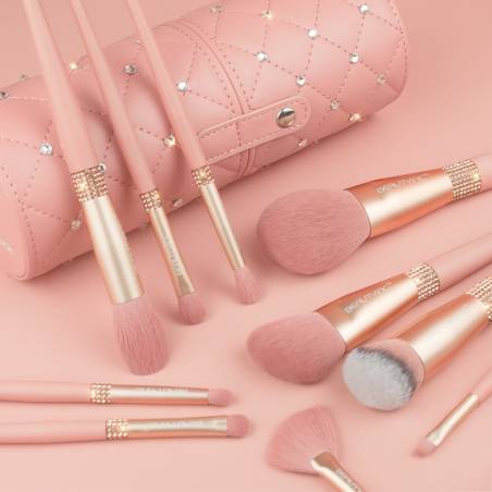 Beauty Inc. Diamond Collection 10pcs Makeup Brush Set Pink