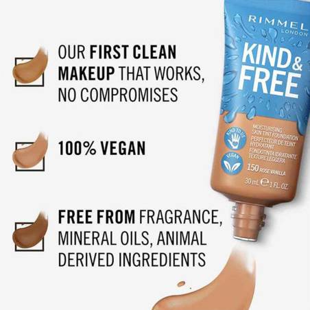 Rimmel London Kind &amp; Free Moisturising Skin Tint Foundation 160 Vanilla 30ml