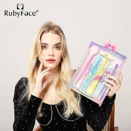 Ruby Face Awesome 10pcs Professional Makeup Brush Set Pastels