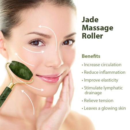 Ruby Face Natural Green Jade Facial Massage Roller