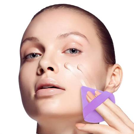 Ruby Face Triangle Velvet Makeup Powder Puff Purple