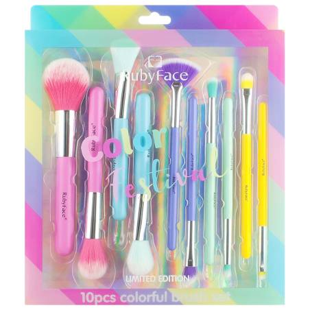 Ruby Face Color Festival 10pcs Colorful Brush Set