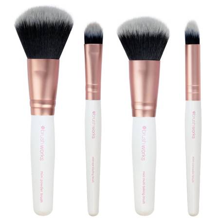 Brushworks Travel Brush Set White 4pcs