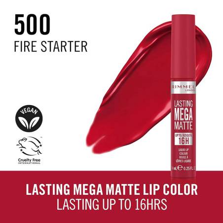 Rimmel London Lasting Mega Matte Liquid Lipstick 500 Fire Starter
